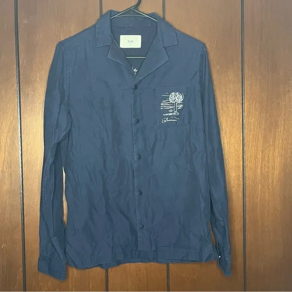 Rare Folk x Goss Bros Button Up Embroidered Long Sleeve Soft Collar Shirt Charm - Picture 2 of 6